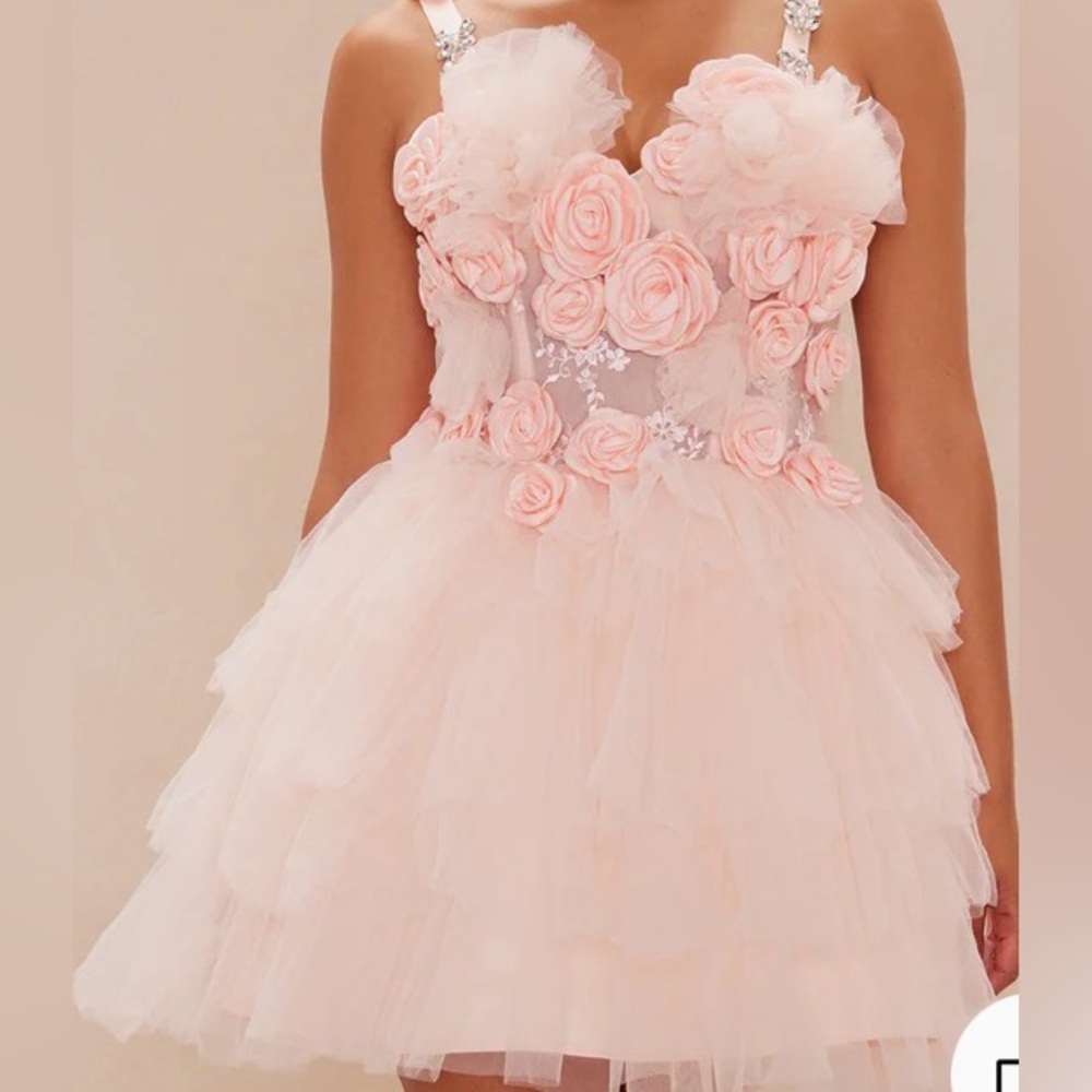 Elegant Floral Pink Dress